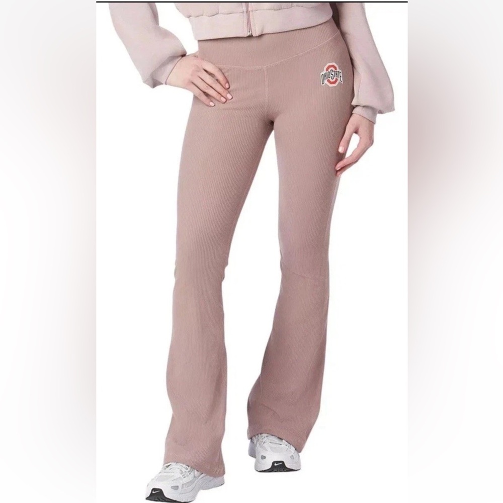 Certo Women's Sizes Ohio State Buckeyes Pink Ottoman Flare Leggings NCAA NWT